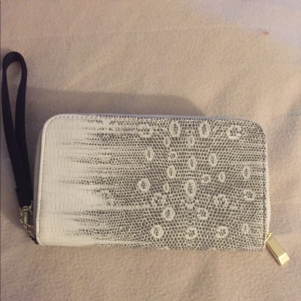 Cream and black wallet